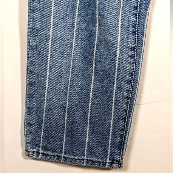 PacSun High Rise Tapered Ankle Length Mom Jeans With White Stripes Size 30 - Picture 5 of 9